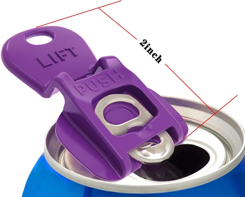 kookkit 6PCS Colorful Can Tab Openers & Leak-Proof Drink Covers – One-Hand Soda Can Opener and Reusable Protector Caps for Coke, Beer, Soda, and Aluminum Cans - Image 5